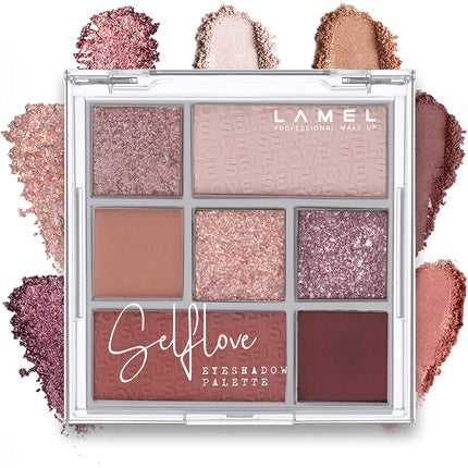 Lamel SELFLOVE Eyeshadow Palette Matte Shiny and Pearlescent Shades Pink N. 401