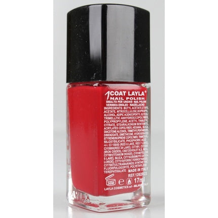 Layla Cosmetic 1 Coat Nail Polish 17ml Devil Wears Red Berry Red K29-H
