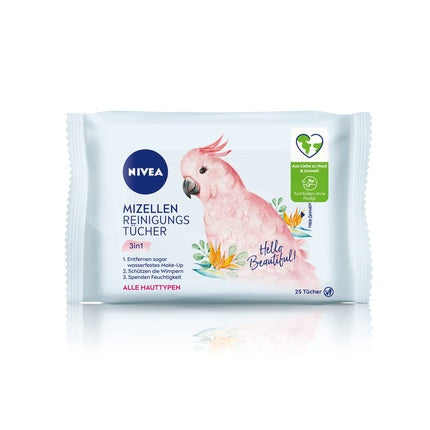 Nivea 3in1 Hello Beautiful Micellar Cleansing Wipes with Vitamin E 25 Wipes