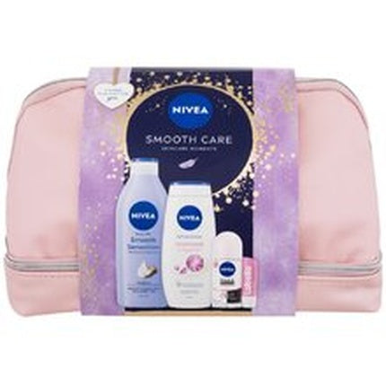Nivea Smooth Care Skincare Moments Set - Includes Oth Sensation 400 Ml, Diamond Argan Oil Shower Cream 250 Ml, And Invisible Black Antiperspirant
