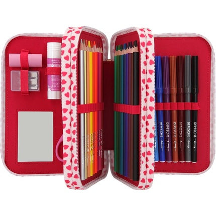 Depesche Topmodel Triple Pencil Case 11481 Beauty Girl Filled With Eyelashes