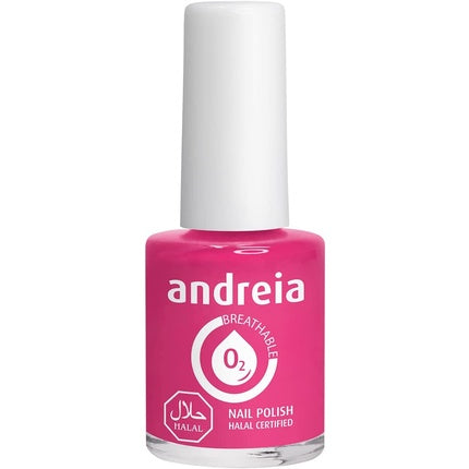 Andreia Halal Breathable Nail Polish Glossy Water Permeable Vegan and Cruelty-Free 10.5ml B8 Pink