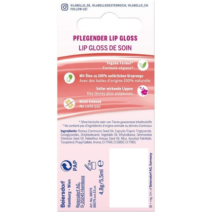 Labello Nourishing Lip Gloss Rose 5.5ml for Naturally Shiny Lips