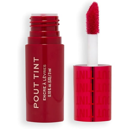Makeup Revolution Pout Tint Lightweight Lip Tint Hydrating Formula with Gloss to Stain Finish Sizzlin Red 3ml