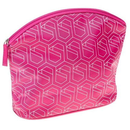 Geometric Expandable Magenta Cosmetics Bag