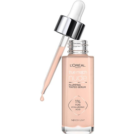 L'Oreal True Match Nude Plumping Tinted Serum Foundation 1-2 Rosy Light 30ml