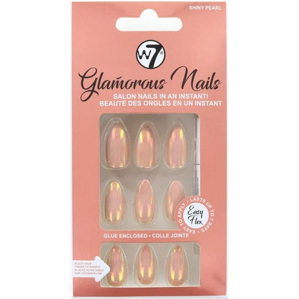 W7 Glamorous Nails Shiny Pearl with Nail Glue