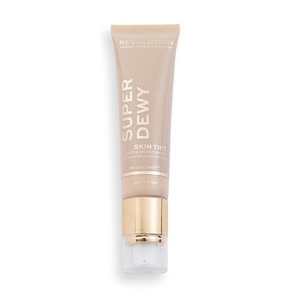 Revolution Superdewy Tinted Moisturiser Light Coverage Makeup Evens Skin Tone Medium Tan 1.85fl.oz/55ml