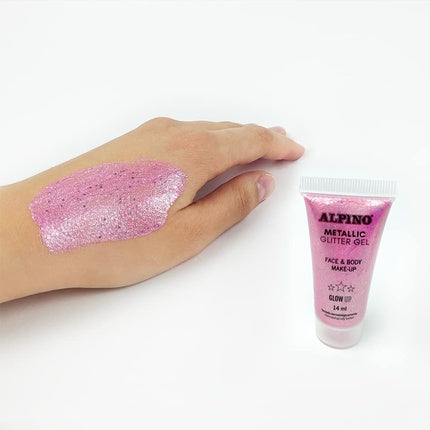 Alpino Fiesta Metallic Glitter Gel with Pink Base 6-Pack