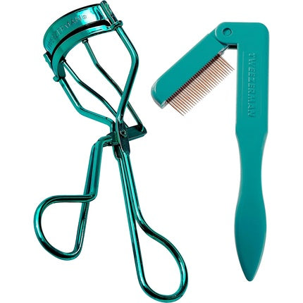 TWEEZERMAN Lashes Set Including Eyelash Curler and Eyelash Comb Christmas Gift Set in Majestic Turquoise Limited Edition