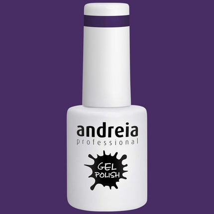 Andreia Semi-Permanent Nail Gel Polish for UV/LED Lamp Intense Shine and 4 weeks Lasting French Manicure Nail Gel Varnish Colour 299 Purple Shades of Grey 10.5ml
