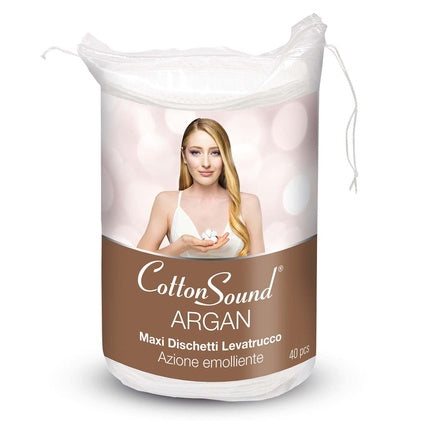 Cotton Sound Argan Maxi Makeup Pads 40 Pieces with Microencapsulated Argan Oil - Made in Italy