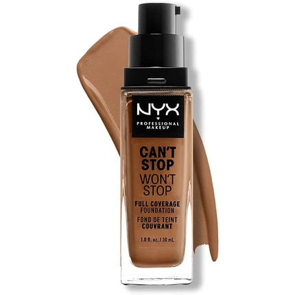 NYX Professional Makeup Can't Stop Won't Stop Full Coverage Foundation Vegan Formula Matte Finish Warm Caramel 15.7
