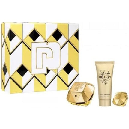 Paco Lady Million Set Eau de Parfum Spray 80ml Body Lotion 100ml Mini