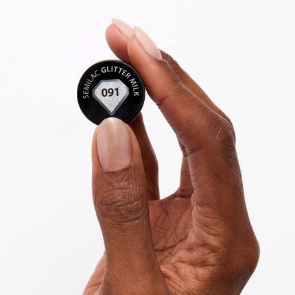 Semilac 091 UV Hybrid Nail Polish Glitter Milk 7ml