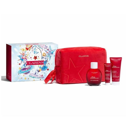 Clarins Eau Dynamissante Spray 100ml With Bath Gel 30ml And Perfumed Body Lotion 10ml Miniature
