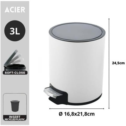 Spirella Riku White Cosmetic Bin 5 Liter