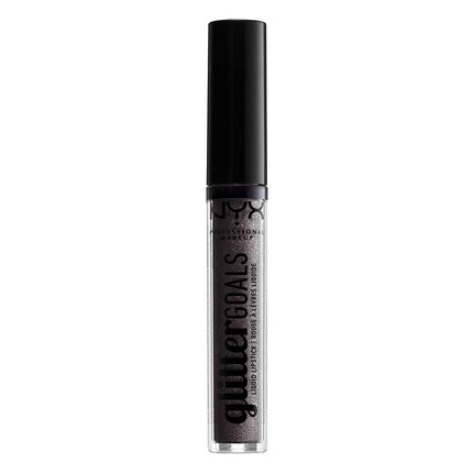 NYX PROFESSIONAL MAKEUP Glitter Goals Liquid Lipstick Alienated Deep Grey With Silver Glitter 0.1 Fl Oz