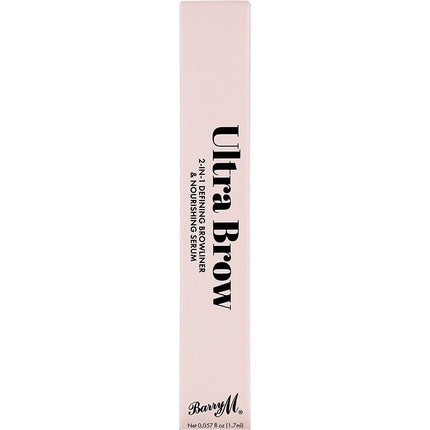 Barry M Ultra Brow 2-in-1 Defining Browliner and Nourishing Serum Black Tone