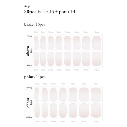 ohora Semi Cured Gel Nail Strips N Veil - Works with Any Nail Lamps Salon-Quality Long Lasting Easy to Apply & Remove - Includes 2 Prep Pads Nail File & Wooden Stick