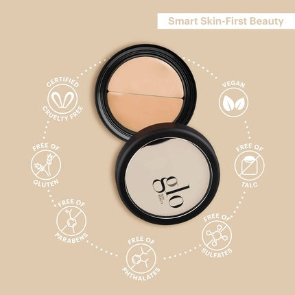 Glo Skin Beauty Under Eye Concealer Makeup with Duo Shades for Custom Blending - Corrects and Conceals Dark Circles and Redness - Buildable Longwearing Coverage 0.11 Ounce