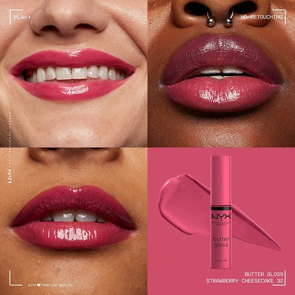 NYX Professional Makeup Butter Non-Sticky Lip Gloss No.32 Strawberry Cheesecake
