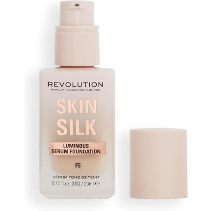 Makeup Revolution Skin Silk Serum Foundation Light to Medium Coverage with Hyaluronic Acid 23ml F5