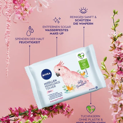 Nivea 3in1 Hello Beautiful Micellar Cleansing Wipes with Vitamin E 25 Wipes