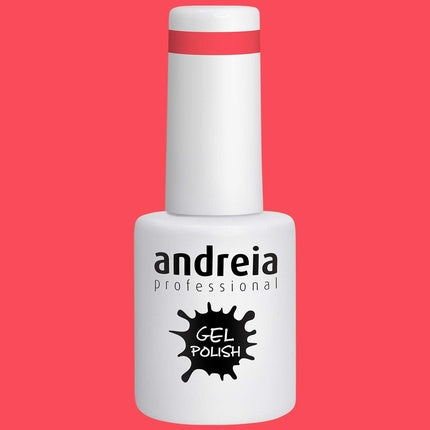 Andreia Semi-Permanent Nail Gel Polish for UV/LED Lamp Intense Shine and 4 weeks Lasting French Manicure Nail Gel Varnish Colour 265 Neon Red 10.5ml