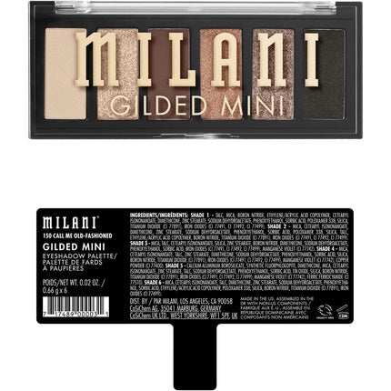 Milani Gilded Mini Eyeshadow Palette with 6 Matte and Shimmer Hues Call Me Old-Fashioned