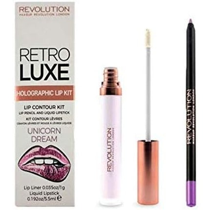 Makeup Revolution Unicorn Dream Retro Luxe Holographic Lip Kit