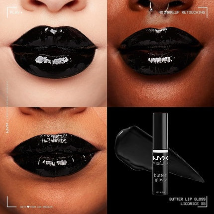 NYX PROFESSIONAL MAKEUP Butter Gloss Non-Sticky Lip Gloss Licorice 0.27 Fl Oz