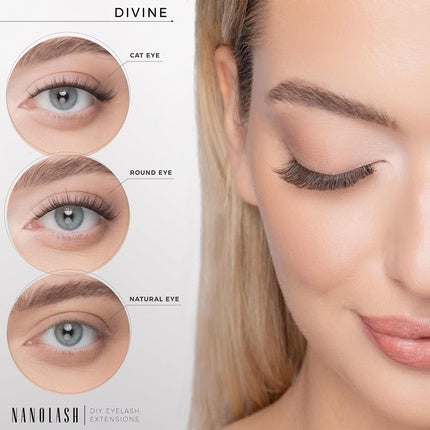 Nanolash DIY Eyelash Extensions Starter Kit - Cluster Lashes with Bonder