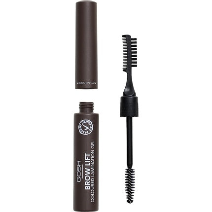 GOSH Brow Lift Lamination Eyebrow Gel with Color Vegan Fixing Gel for Quick Flawless Brow Styling Dark Brown