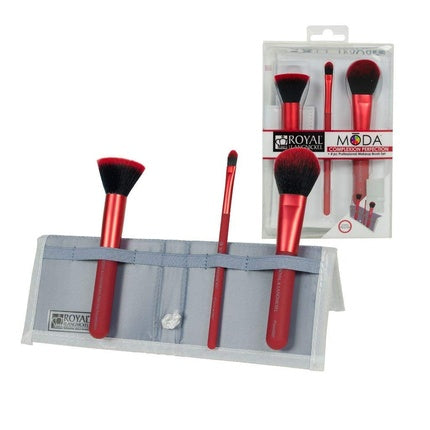 MŌDA Complexion Perfection 4pc Brush Kit - Red 4 Count