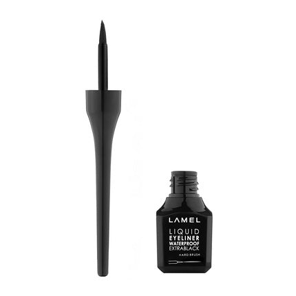 Lamel Liquid Eyeliner with Hard Brush for Precise and Professional Long-Lasting Extra Black Look N. 01 Soft Brush