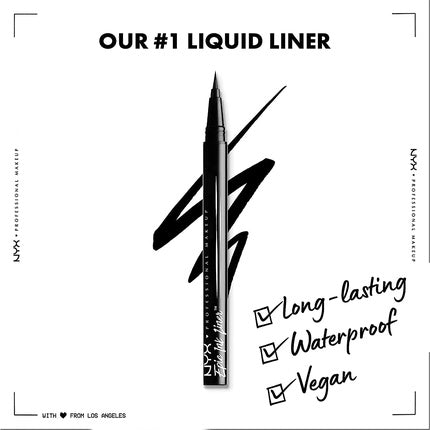 NYX Professional Makeup Epic Ink Eye Liner Waterproof Vegan Formula Shade 01 Black