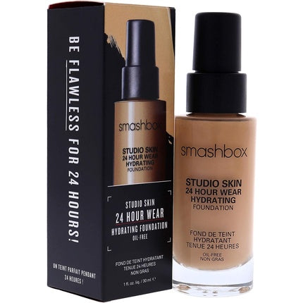 Smashbox Studio Skin 24 Hour Wear Hydrating Foundation 2.4 Light-Medium With Warm-Peach Undertone 1 oz Foundation 28.35g