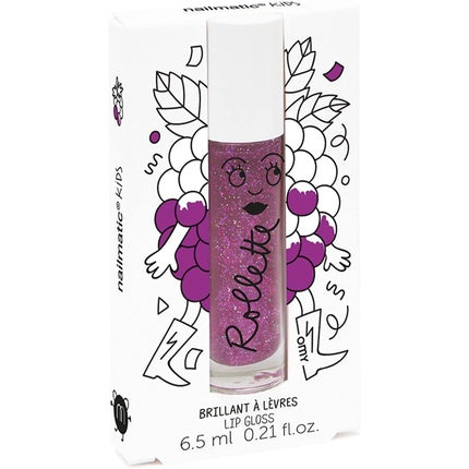 Nailmatic Kids Colorless Hydrating Natural Lip Gloss for Kids Vegan Non-Toxic Blackberry Color