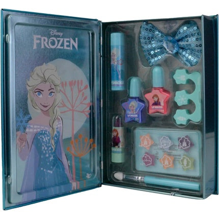 Lip Smacker Frozen Beauty Book Tin with Lipstick, Lip Balm, Shimmer Creams and Nail Polishes for Kids' Princess Look - Hair and Makeup Accessories Included