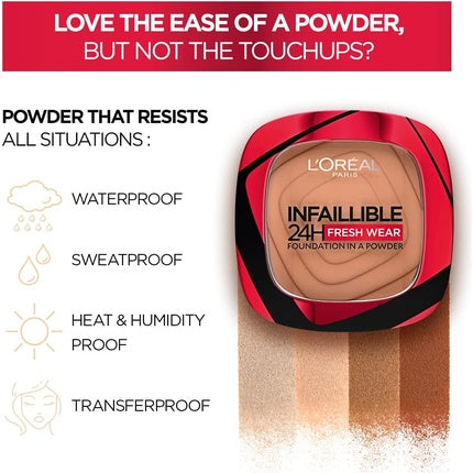 L'Oreal Infaillible 24h Fresh Wear Foundation In A Powder - 140 Golden Beige, 9g