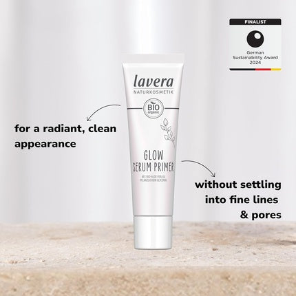 Lavera Glow Serum Primer - Gently Melts Into The Skin for Radiant, Well-Groomed Skin