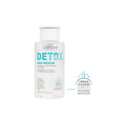 Detox Micellar Water Face Cleanser Makeup Remover for Face and Eyes Cleanses and Soothes Skin Detoxifying and Anti-Pollution 300ml