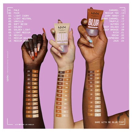 NYX Bare With Me Blur Tint Foundation 3 Light Ivory 30ml