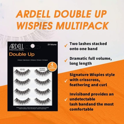 Ardell Double Up Double Wispies False Eyelashes - Pack of 4