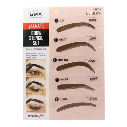 Red Kiss Brow Stencil Set Dramatic Look Kit