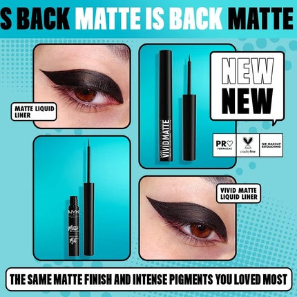 NYX Professional Makeup Ultra-Pigmented Liquid Eyeliner Intense Matte Finish Black 01