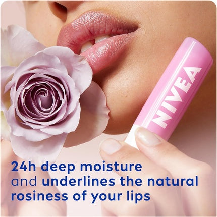 NIVEA Soft Rose Lip Balm 4.8g with Shea Butter, Natural Oils and Vitamins