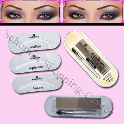 Eyebrow Stencils Set 8pcs Natural Blonde Powder Brush Eyebrow Stencils