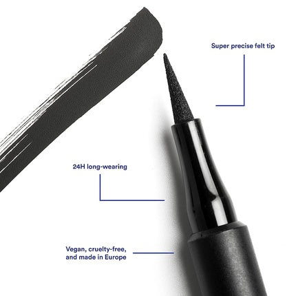 3ina Eyeliner Set 24H Black Brown Dark Blue Olive Green Fine Tip Longwear Matte Formula - Vegan and Cruelty Free